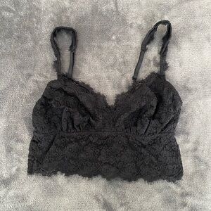 Aerie Black Lace Longline Bralette